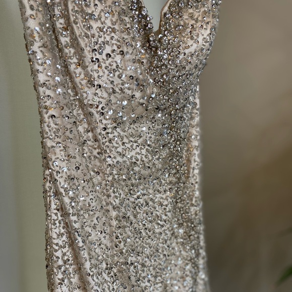 Jovani Crystal champagne gown size 2 - Picture 10 of 15
